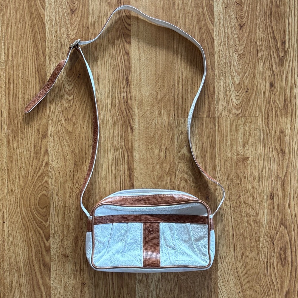 Fendi White and Brown Leather Bag